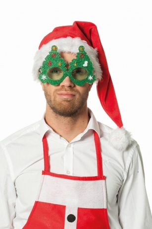 Tannenbaumbrille blinkend Nikolaus Weihnachtsmann Partybrille
