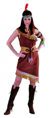 Indianerin schulterfrei Damenverkleidung Wilder Westen Karneval Squaw