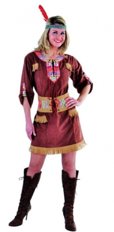 Indianerin Kleid Squaw Damenkostüm Wilder Westen Faschingskostüm