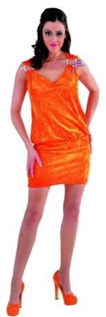 Kleid orange Damenkostüm Damenkleid Partykleid Faschingskostüm Karneva