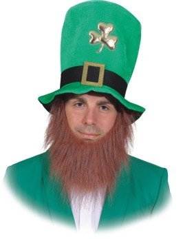 St Patricks Day grüner Kobold Irisch Irish Leprechaun Hut mit Bart