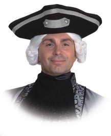 Dreispitz mit Silberborte Zubehör Kopfbedeckung Faschingsparty Pirat