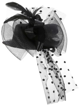 Minihut schwarz mit Tüll Partyhut Damenhut Faschingshut Kopfbedeckung