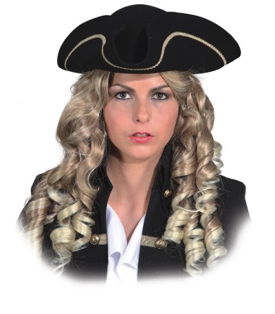 Dreispitz Piratenhut Kopfbedeckung Zubehör Seeräuber Faschingsparty