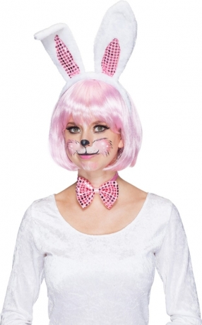 Hasenohren Hase Bunny Set de Luxe Karneval Fasching