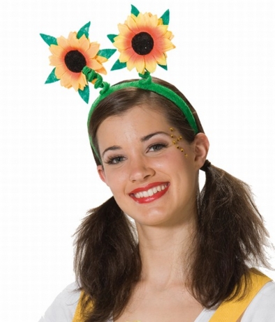 Sonnenblume als Haarreif Flower Power Hippie Karneval