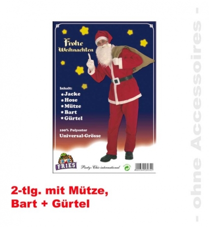 Nikolaus Weihnachtsmann Kostüm Komplett