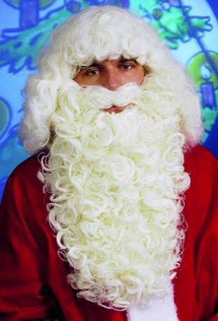 Weihnachtsmann Perücke Luxus mit Bart und Augenbrauen Kostüm Nikolaus Santa 