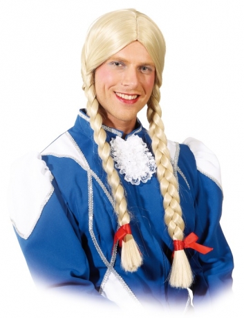 Zopfperücke für Männer Funkenmariechen Tanzmariechen Fasching Herrenpe