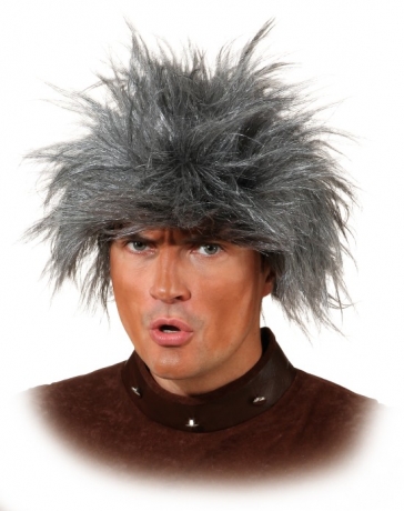 Neandertaler Urwald Steinzeitmensch wilder Mann Perücke grau