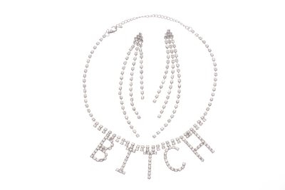 Schmuck Set Strass Bitch Modeschmuck Fasching Karneval