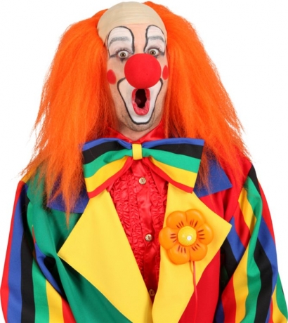 Clown Clownglatze Clownperücke Zirkus Manege 3 Farben orange rot gelb