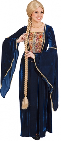 Zopfperücke extra lang 120cm blond Märchenfigur lange Zopfperücke