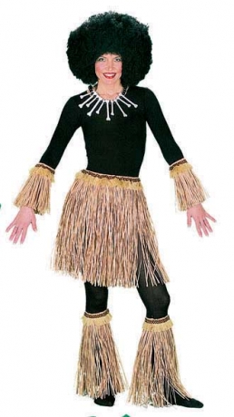 Bastrock Hawaii Set Kanibale Afrikaner 5-tlg. Karneval Fasching Kostüm