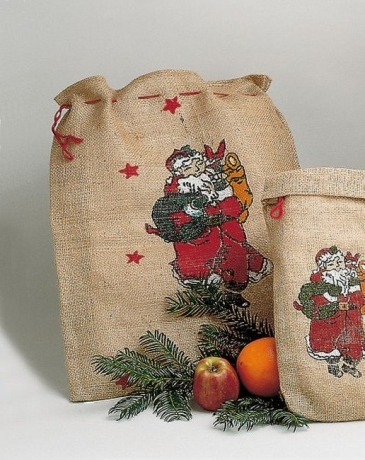 Jutesack Nikolaus Weihnachtsmann ca. 35 x 50 cm