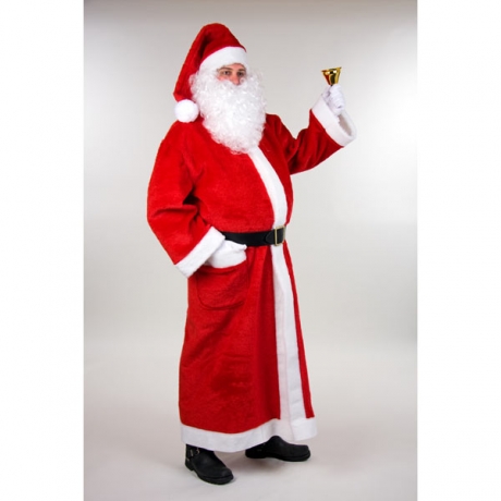 Weihnachtsmann Nikolaus Santa Claus Plüschmantel lang