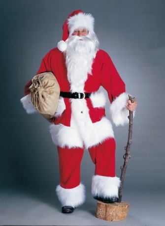 Nikolaus Weihnachtsmann Kostüm Hochwertiger Kordanzug