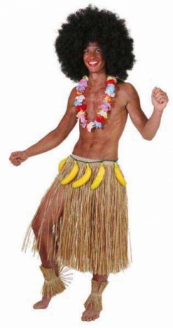 Bastrock Hawaii Strandparty Südsee Komplett Kostüm Karneval