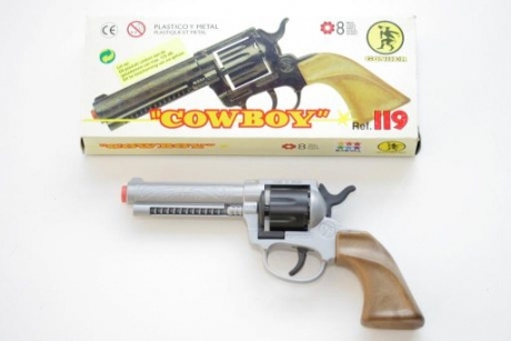 Cowboy Pistole Plastik 8-Schuss Fasching Karneval