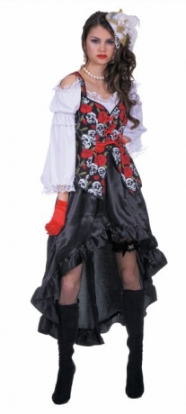 Piratin Black Rose Seeräuberbraut Karneval Fasching