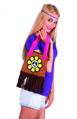 Hippie Handtasche 70er Jahre Flower Power Tasche Peace