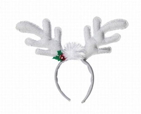 Rentier Elch Haarreif weiss Glitter Weihnachten Rudolph