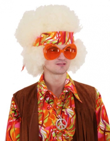 Brille Partybrille orange groß Schlagerparty 70er Jahre Mottoparty