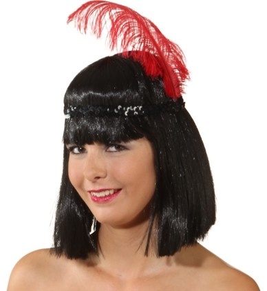 Charlestonband mit Feder 20er Jahre Haarschmuck Kopfschmuck Fasching