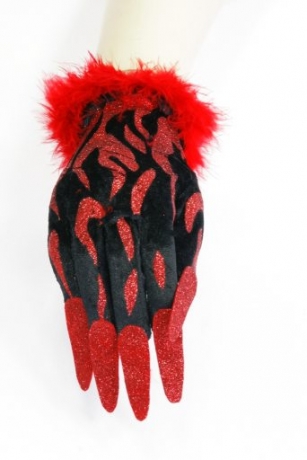 Handschuhe mit Fingernägeln Damenhandschuhe Fasching