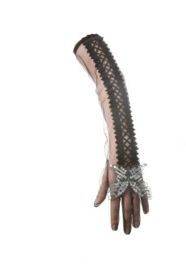 Handschuhe mit silbernem Schmetterling Damenhandschuhe