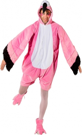 Flamingo Paradiesvogel Overall Unisex Tierkostüm Fasching Karneval