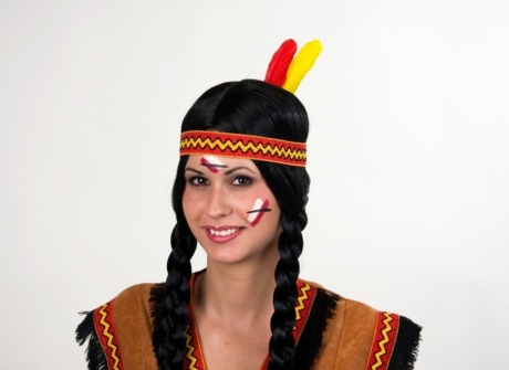 Indianer Stirnband elastisch Federn Wilder Westen Kostümfest Kopfschmu