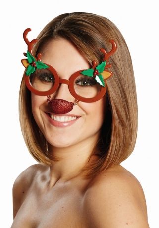 Rentier Elch Rudolph Elchgeweih Partybrille Weihnachten Nikolaus