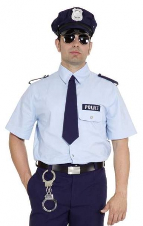 Policehemd Polizeihemd Herrenhemd Polizist Faschingsparty Hemd