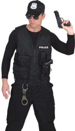Polizist Policeweste Polizeiweste Karneval