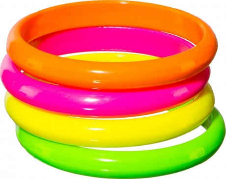 80er Jahre Neon Neonschmuck 4 Armreifen