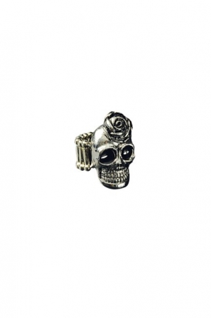 Totenkopfring Piratenring Rockerring Pirat Rocker Biker verstellbar