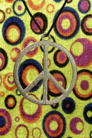 Kette Peace-Zeichen aus Metall, Ø 5cm PREISHIT