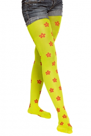 Hippie Hippiestrumpfhose Blümchen Mottoparty 70er Jahre Party