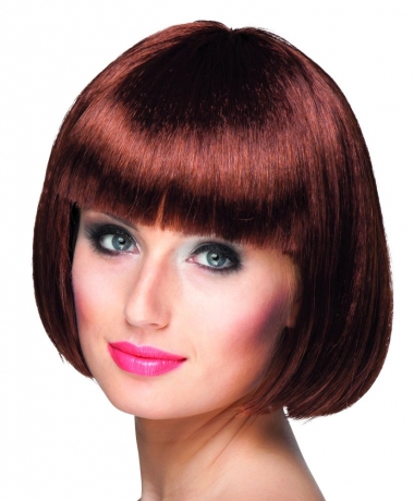 Perücke Cabaret schokoladebraun Pagenkopf Pagenstil sexy Partyperücke