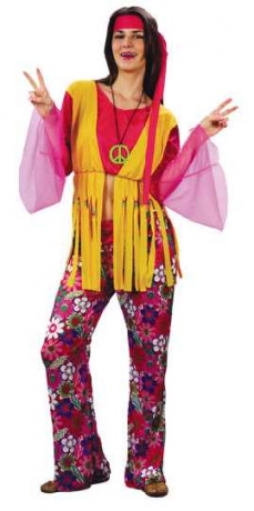 Hippie 70er Jahre Kostüm Frau Karneval Fasching Party