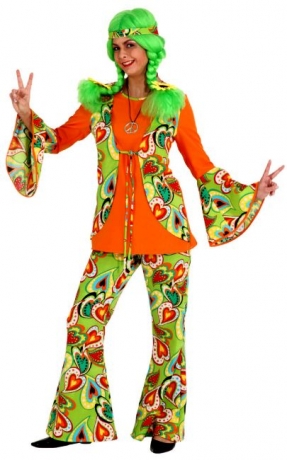 Hippie Woman 70er Jahre Karneval Fasching Kostüm Party