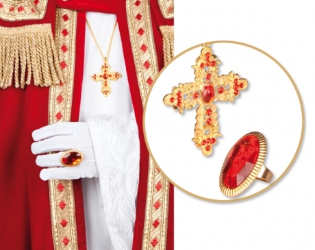 Nikolaus Bischof Santa Claus Weihnachtsmann Zubehör Ring und Kreuz