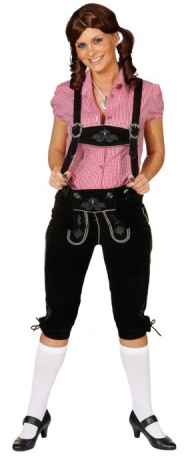 Kniebundlederhose Trachtenhose Heidi schwarz Oktoberfest Karneva
