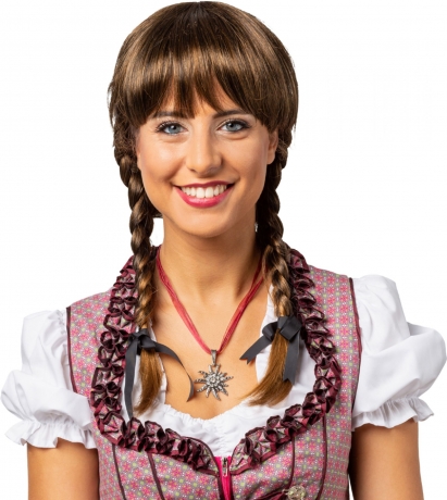 Zopfperücke Lena Oktoberfest wilder Westen Cowgirl geflochtene Zöpfe