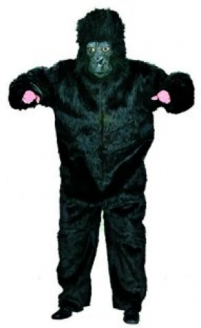 Plüschoverall schwarz Affenkostüm Gorillakostüm Einteiler Plüschtier