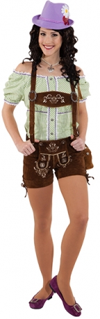 Lederhose Kati dunkelbraun Oktoberfest Resi Zensi Bayernhose echtes Leder