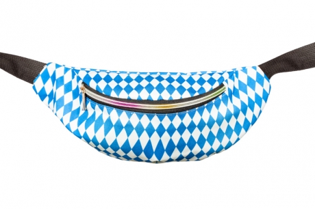 Bauchtasche Gürteltasche blau-weiß in Rautenoptik Münchener Bierfest