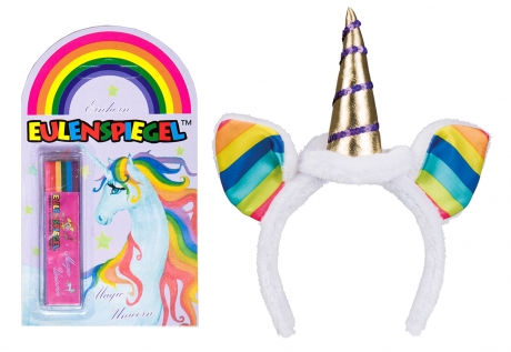 Einhorn-Set Haarreif mit Schmikstift Fabelwesen Unicorn Märchenwesen