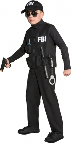 FBI Spezial Polizei Geheimagent mit Zubehör Kostüm Kinder
